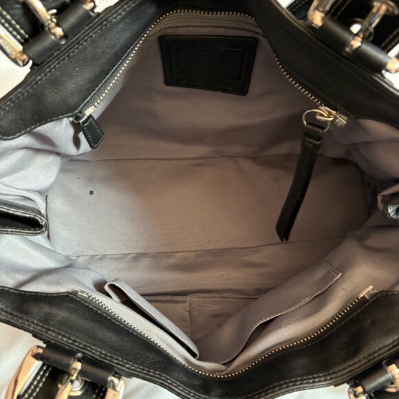 Coach Soho Hamptons Pleated Black Leather Shoulder Bag - Picture 7 of 12